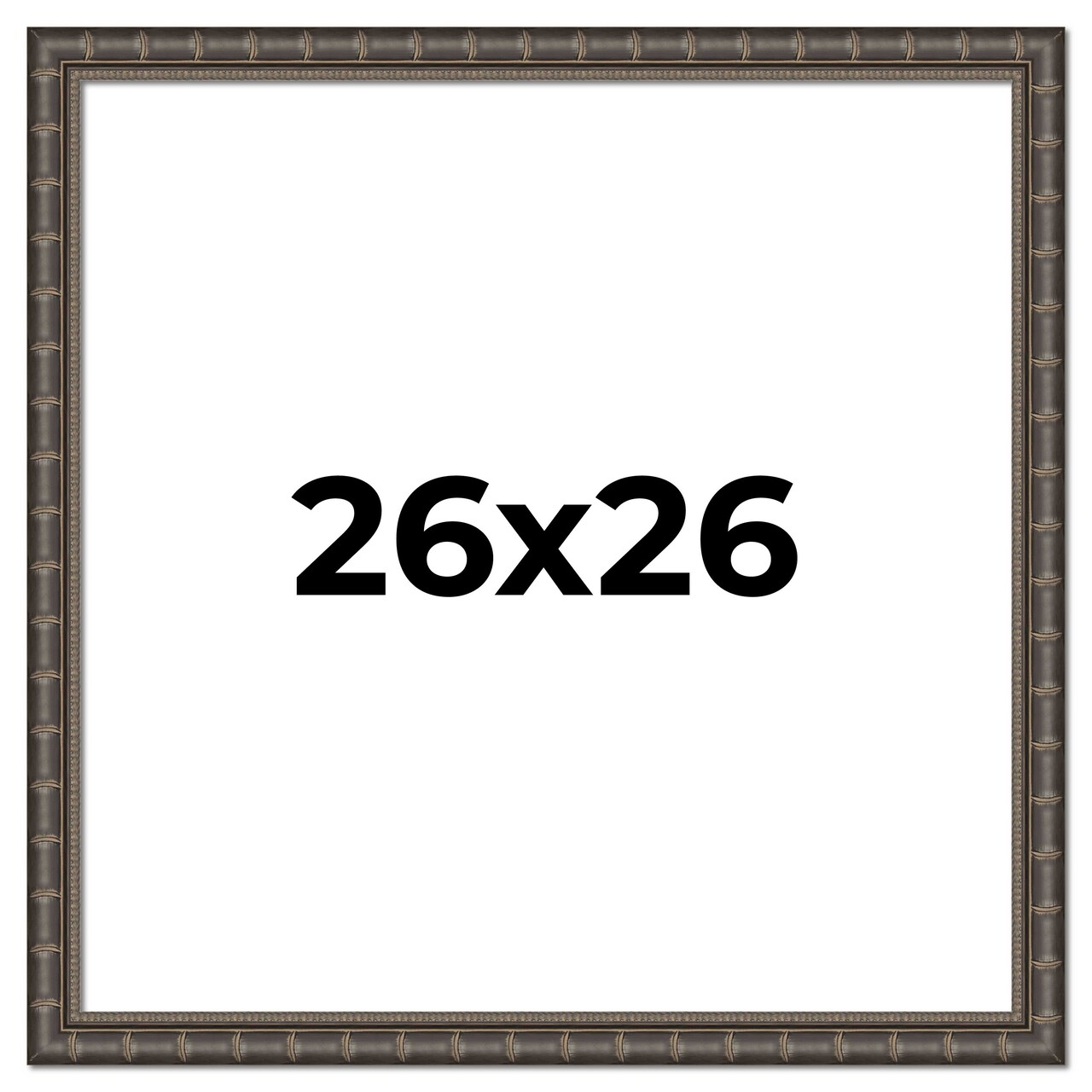 26x26 Modern Bamboo Picture Frame with UV-Resistant Acrylic & Acid Free Backing, Available in 5 Finishes - Gold, Silver, Brown, Black, and Natural